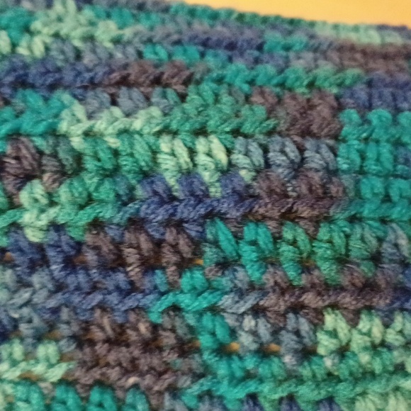 4/$30 Home-made Blue Knit Scarf - Picture 2 of 4
